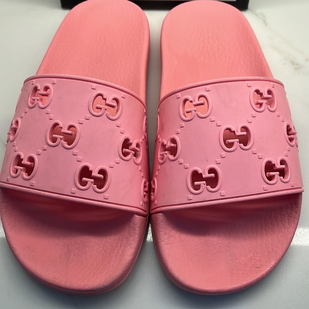 Gucci Pool Slides Rose Pink Size 7 Like New!